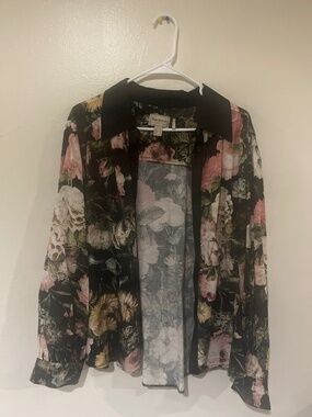 Black Floral Barbour Button Down